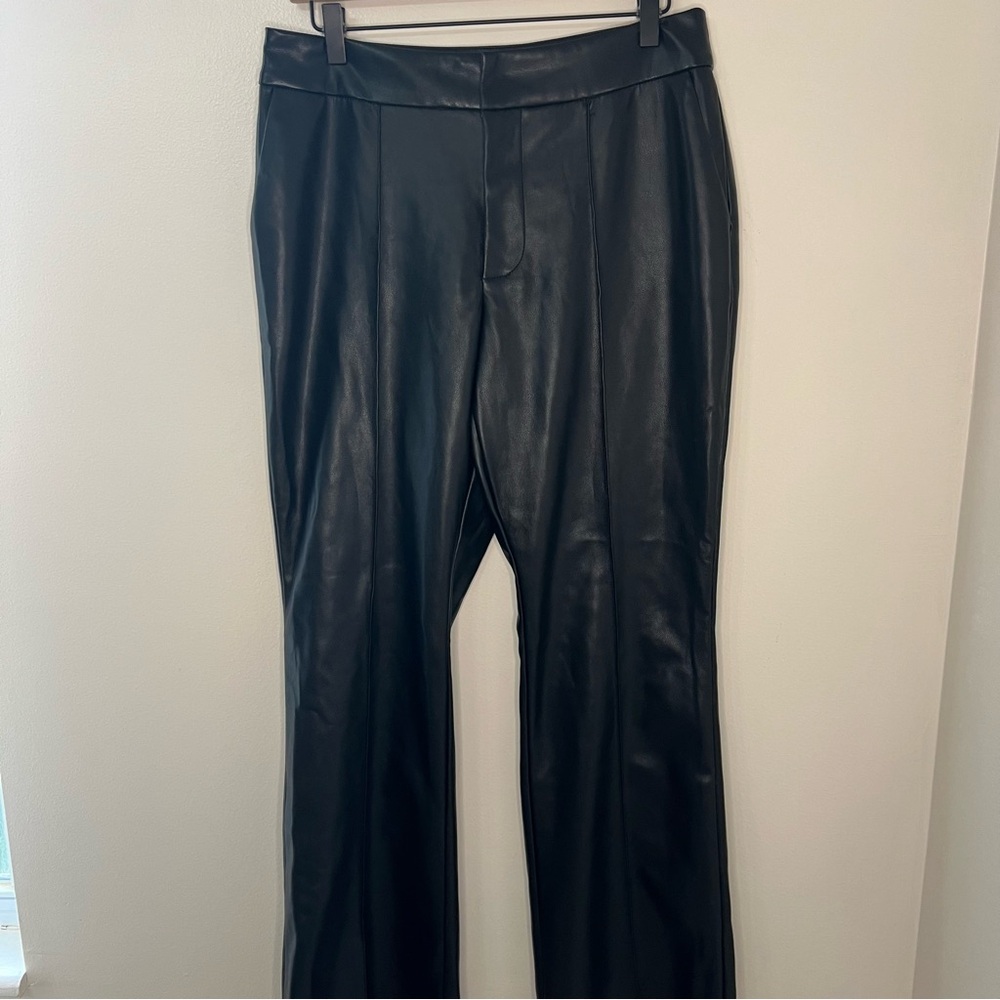 NWT Avec Les Filles Anthropologie Flare Faux Leather Pants Size 10 Grunge